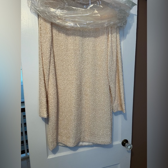 & Other Stories Cream Sequin Double Breasted Blazer Dress Size 8 - Picture 8 of 8
